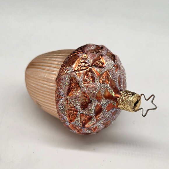 Inge Glas Acorn German Glass Christmas Ornament 3" - Picture 2 of 5